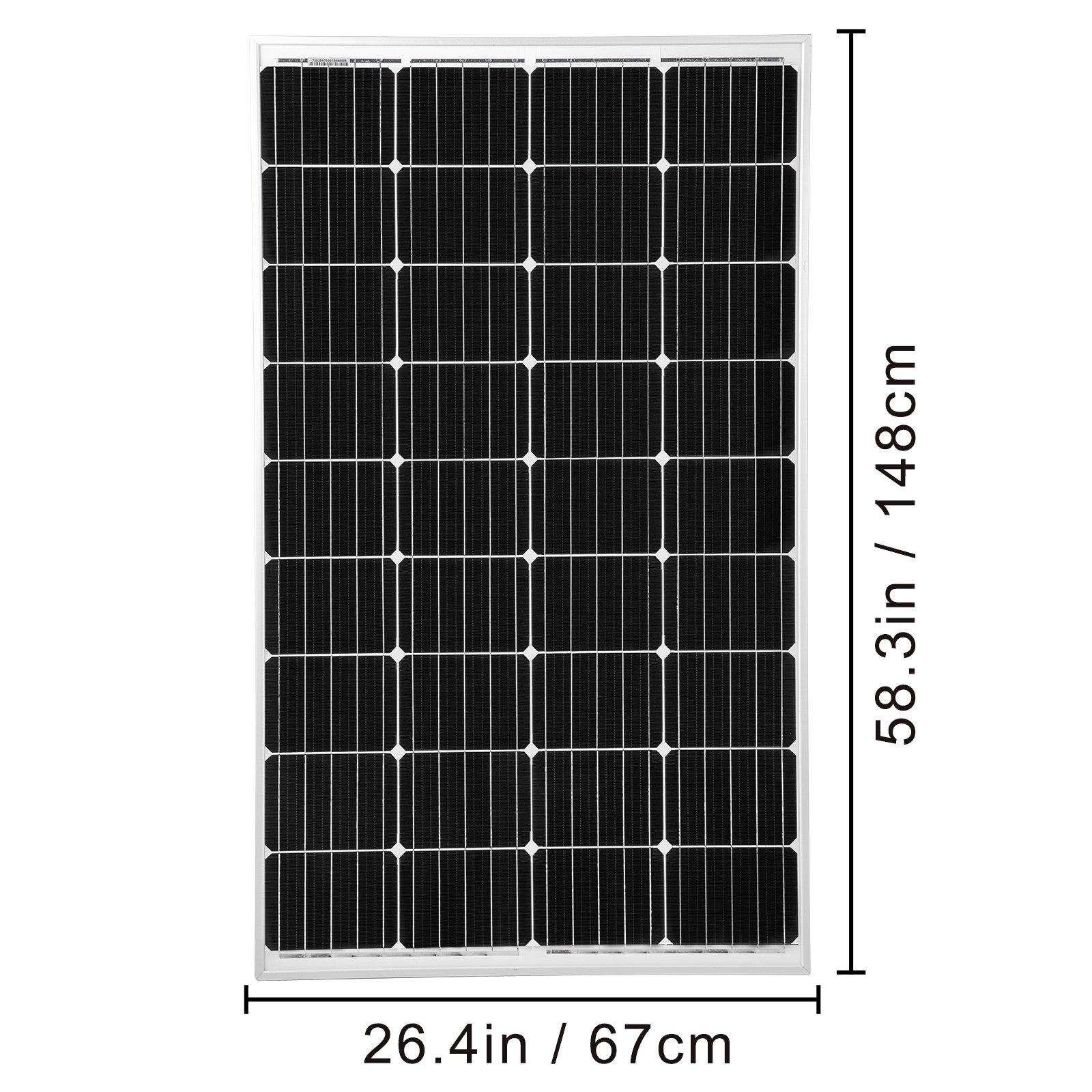 Vevor Hoge Efficiëntie Zonnecel Solar Panel Monokristallijne Zonnepanelen 150w