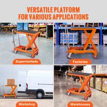 VEVOR hydraulische schaarheftafel 500 kg draagvermogen heftafelwagen 285-900 mm hefbereik heftafel werkplaats 815 x 505 mm platform schaarhefwagen enkele schaar voor fabrieken magazijnen supermarkten