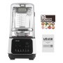 VEVOR Blender, 2L Professional Countertop Blenders with Shield, 2200W 26000RPM Kitchen Food Processor Combo, Self-Cleaning, Speed Adjustable, 6 Preset Menu for Smoothies, Ice Crushing, Puree, White