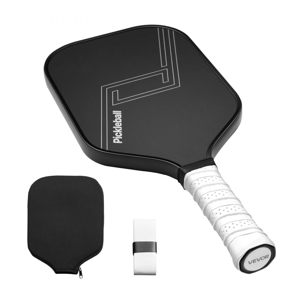 VEVOR Pickleball Paddle Racket met T700 Carbon Fiber Oppervlak en Honingraatkern, Professioneel Pickleball Racket met Verhoogde Power & Controle & Spin voor Volwassenen Heren Dames, Zwart