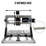VEVOR 2418 CNC Router Kit Wood Router Kit 500mw Laser Engraver GRBL Control DIY CNC Machine 3 Axis PCB PVC Milling Machine with Offline Controller 240x180x40mm