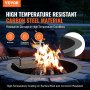 VEVOR fire pit ring made of high-temperature resistant carbon steel with rust and corrosion resistance.