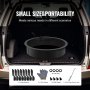 VEVOR fire pit ring in car trunk with 8 ring sections, work gloves, nuts, screws, and fire poker.