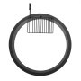 VEVOR fire pit ring with adjustable grill, round black steel design for outdoor cooking.