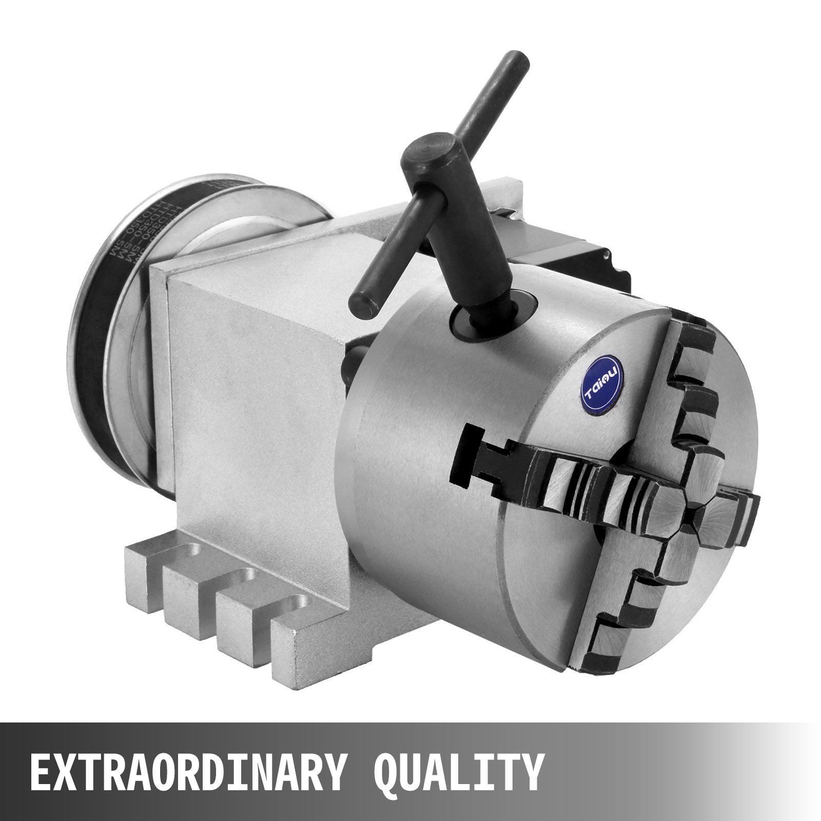 VEVOR CNC Rotational Rotary Axis 4-Jaw Chuck 100mm Hollow Shaft 4th Axis Rotary Axis Tailstock CNC Router Engraver Machine