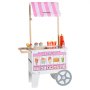 VEVOR Ice Cream Cart for Kids, 20+ PCS Accessories, Pretend Play Ice Cream Shop Kitchen Food Toys with Ice Cream Cone & Popsicle, Awning & Freezer, Storage Drawers & Flipping Menus, For Kids Aged 3-7