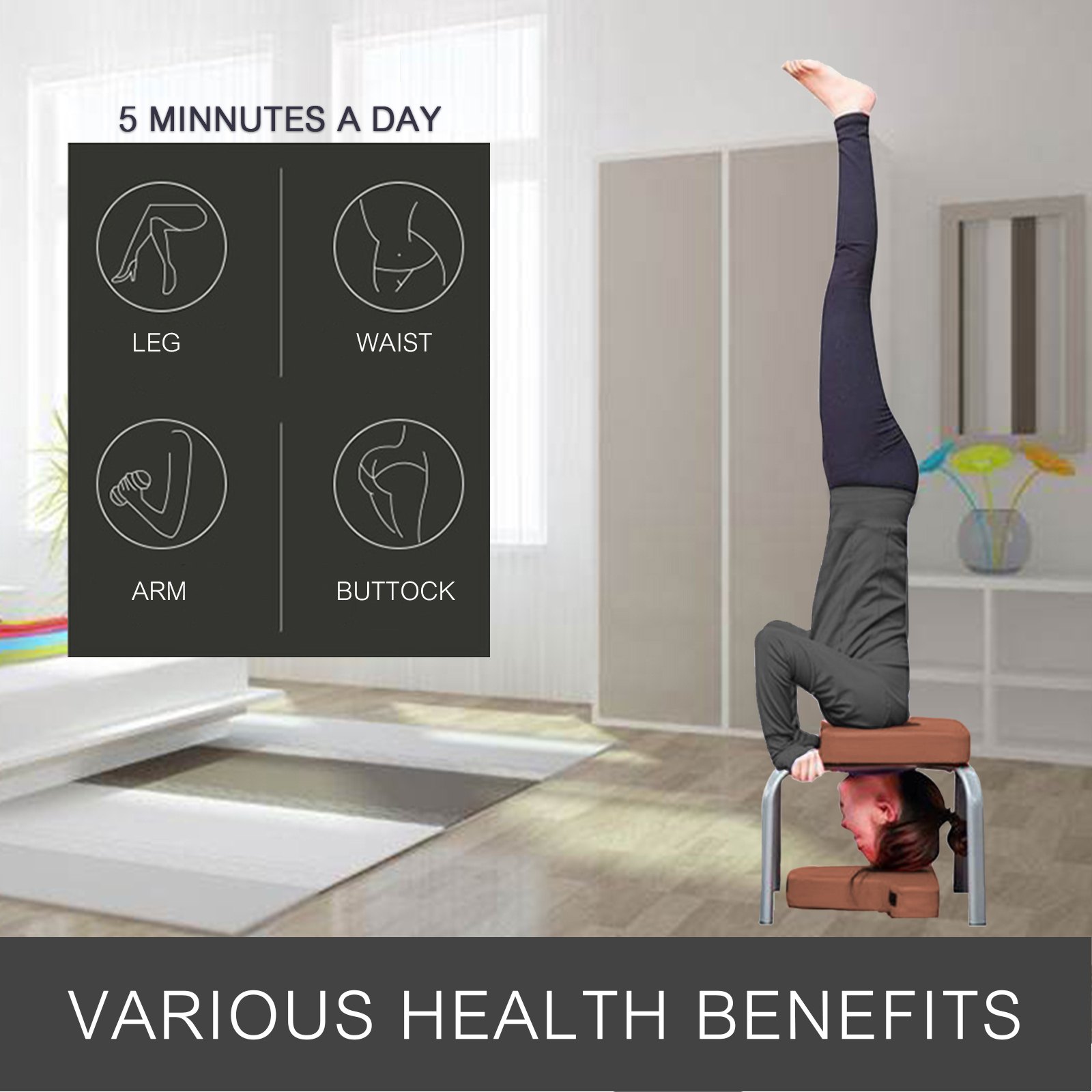 Hoofdstand Kruk Yoga Helpt Training Stoel Yoga Stoel Multifunctionele Sport Oefenbank Fitnessapparatuur