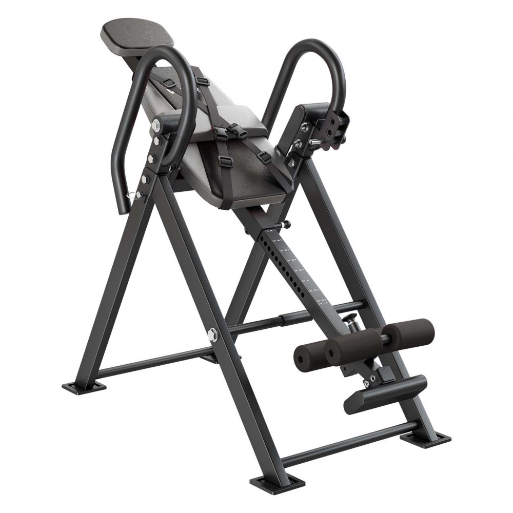 VEVOR Inversietafel tot 136 kg, robuuste inversietafel met dubbel rolvergrendelingsmechanisme, rugtrainer voor verlichting van rug- en nekklachten, armleuningen in 3 standen en verstelbare voetsteun, zwart