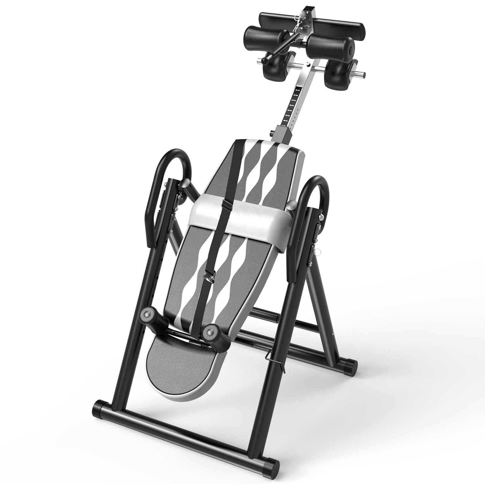 VEVOR Inversiebank, Inklapbaar, voor Thuisgebruik, Thuisfitnessapparaten, Opblaasbare Levensinstelling, Beschermende Therapie, Grijs