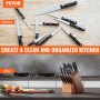 VEVOR knife storage block organizes knives neatly on a kitchen counter, replacing a cluttered layout.