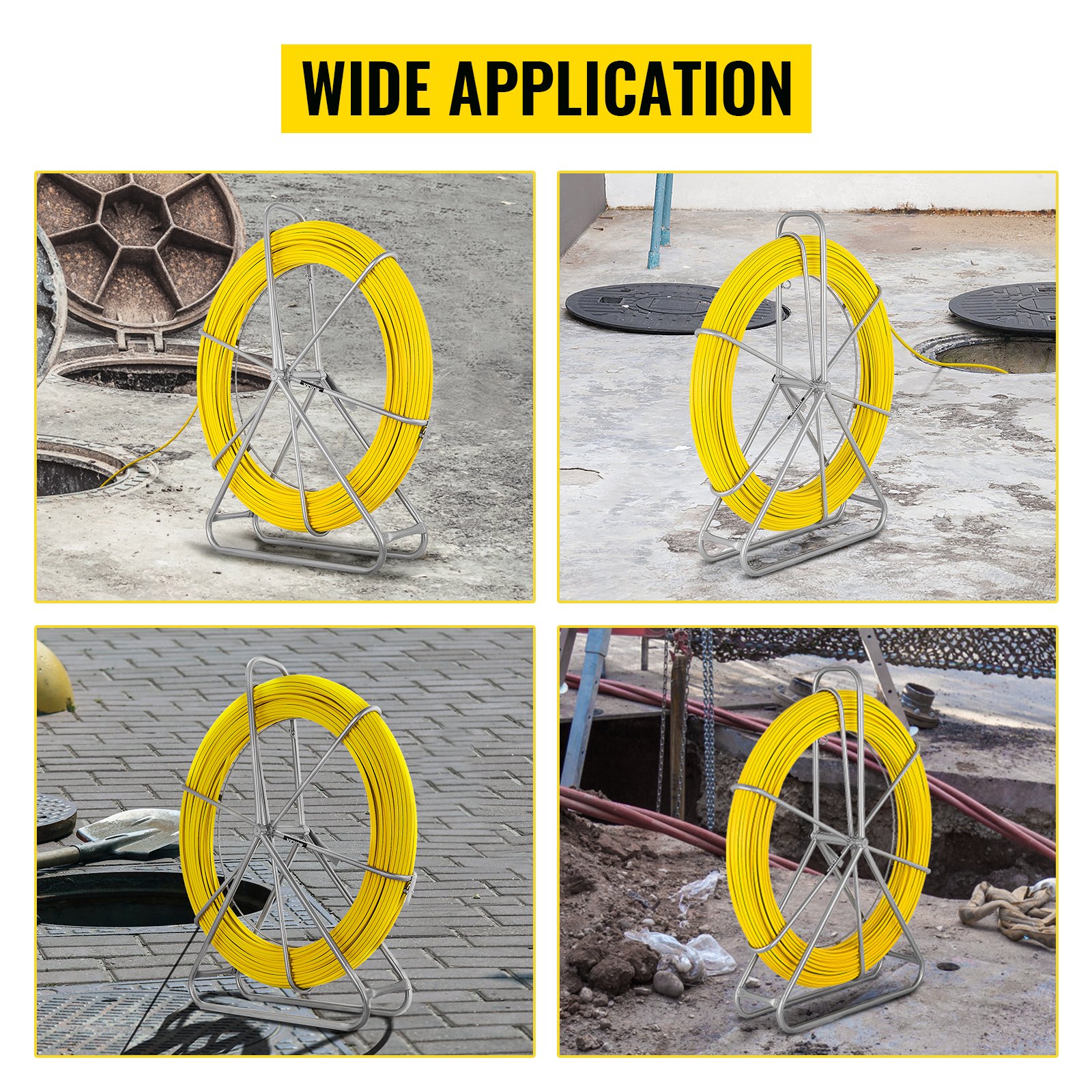 VEVOR 8MM*150M Glasvezel Draadkabel Lopende Hengel Vis Tape Trekker Lokale Fishtape Reel