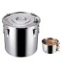 VEVOR Alcohol Still, 8 Gal / 30 L Stainless Steel Water Alcohol Distiller with Copper Coil, Home Brewing Refining Fermentation Kit with Thermometer, for Wine Whisky Brandy, Silver