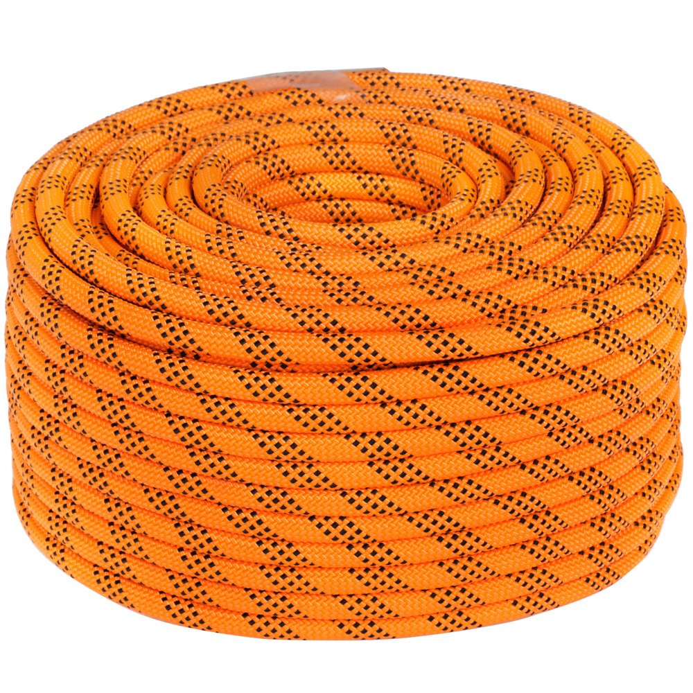 VEVOR 16 mm dubbel gevlochten polyester touw, 61 m nylon hijstouw, 4 ton zwaar polyester vrachtzeiltouw voor boomverzorging, tuinieren en marine