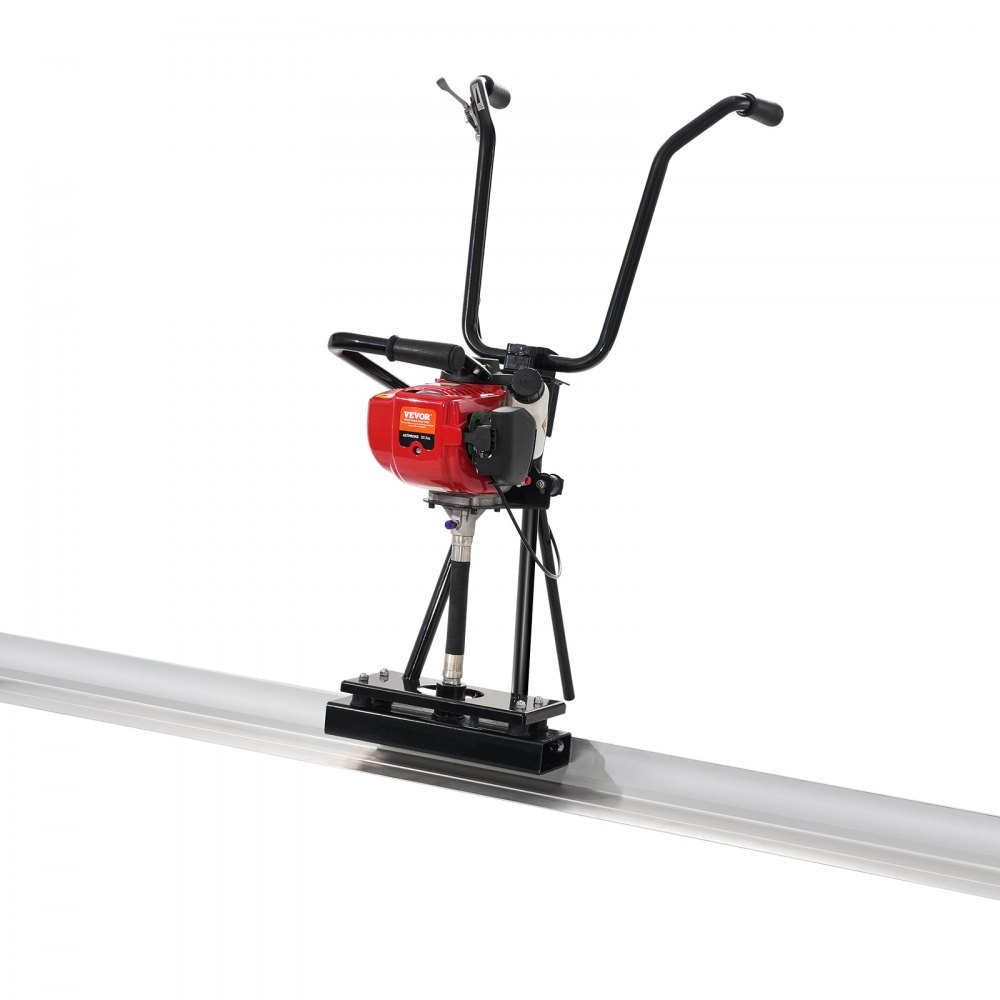 VEVOR Gas Concrete Power Screed, 6ft/8ft/11ft Aluminum Board Straight Edge Bar Set, 4 Stroke Cement Finishing Vibrating Motor with Height Adjustable Handles, High Efficient Concrete Tools 6500RPM