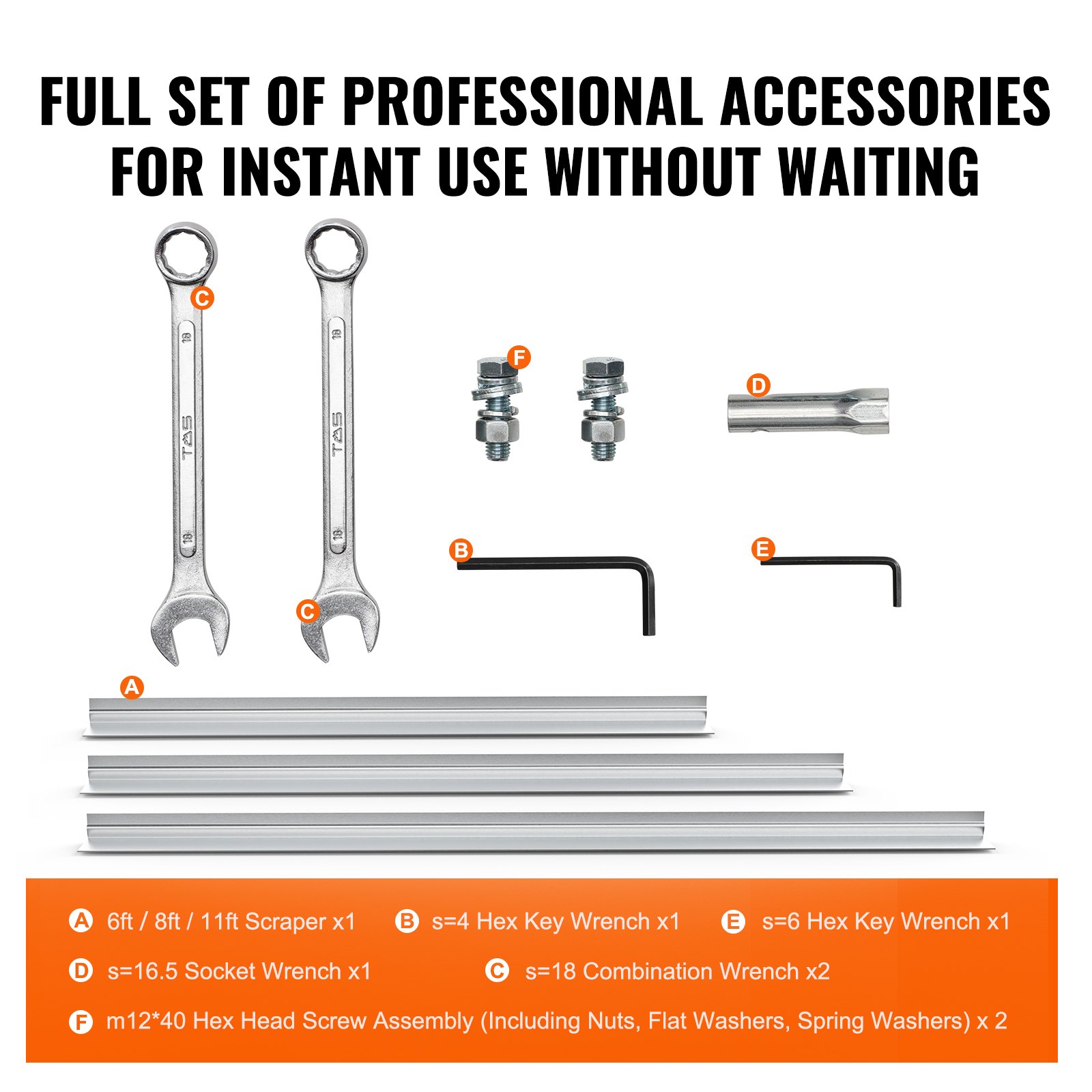 VEVOR Gas Concrete Power Screed, 6ft/8ft/11ft Aluminum Board Straight Edge Bar Set, 4 Stroke Cement Finishing Vibrating Motor with Height Adjustable Handles, High Efficient Concrete Tools 6500RPM