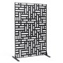VEVOR Screen, 120x50,8x193 cm, privacyscherm voor buiten, vrijstaande scheidingswand met standaard, decoratieve stalen kamerverdeler voor balkon, terras, binnen, hottub, zwart