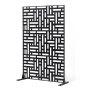 VEVOR Screen, 120x50,8x193 cm, privacyscherm voor buiten, vrijstaande scheidingswand met standaard, decoratieve stalen kamerverdeler voor balkon, terras, binnen, hottub, zwart