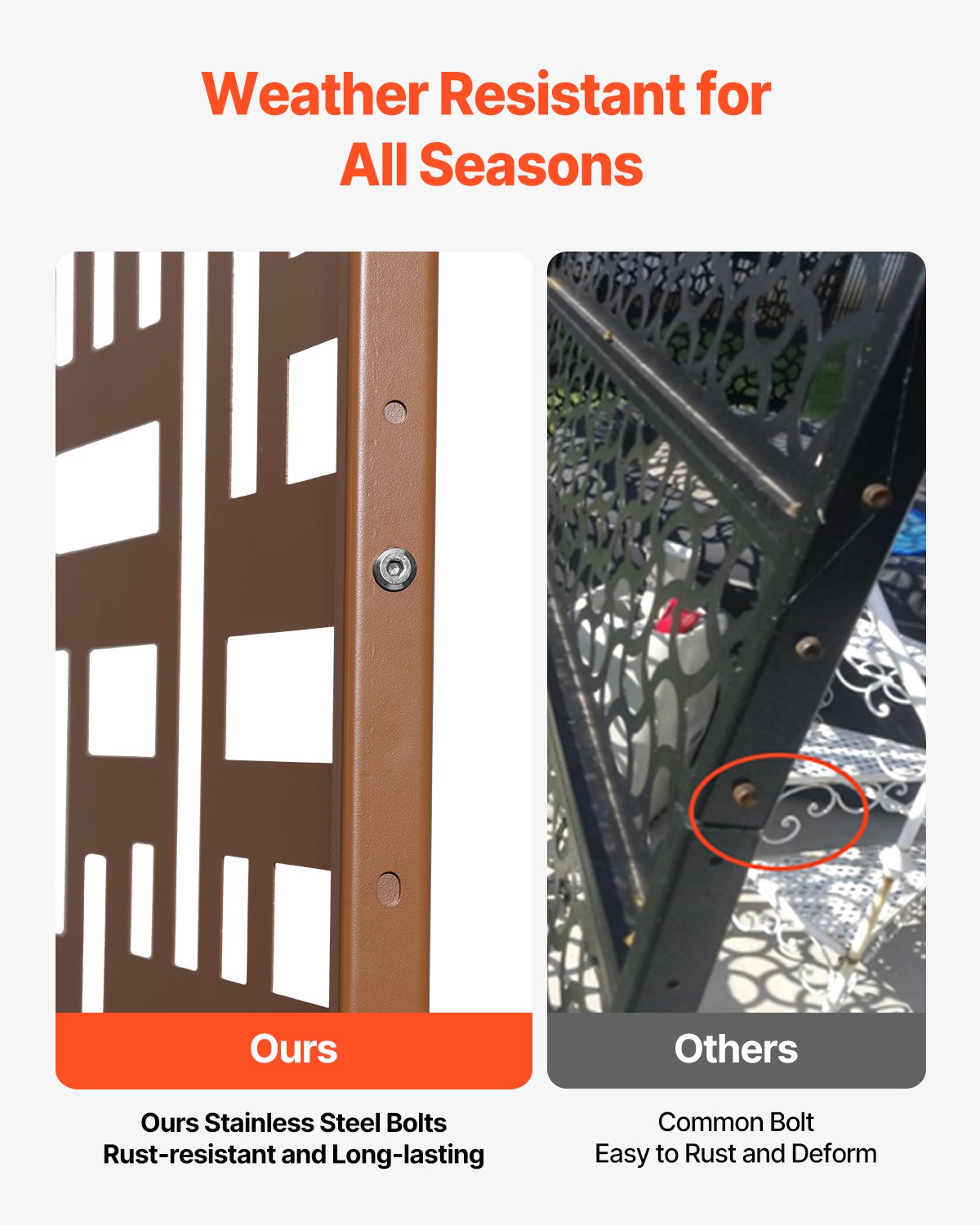 VEVOR Screen, 120x50,8x193 cm, privacyscherm voor buiten, vrijstaande scheidingswand, kamerverdeler met standaard, decoratieve kamerverdeler voor balkon, terras, binnen, hottub, bruin