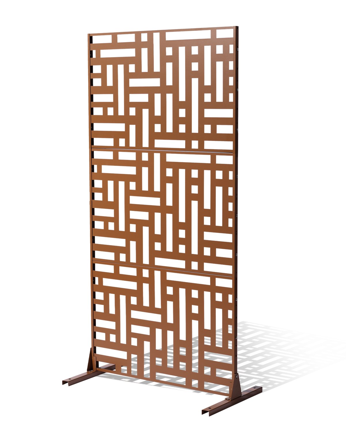 VEVOR Screen, 120x50,8x193 cm, privacyscherm voor buiten, vrijstaande scheidingswand, kamerverdeler met standaard, decoratieve kamerverdeler voor balkon, terras, binnen, hottub, bruin