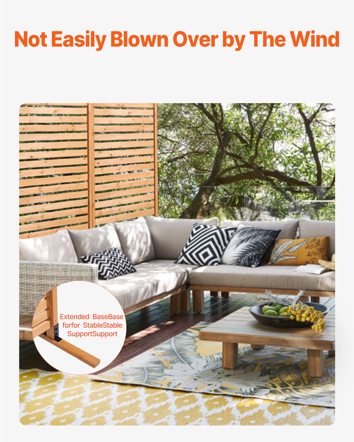 VEVOR Houten Privacyscherm, 91x6,3x187 cm, Buitenkamerverdeler, Vrijstaande Kamerverdeler, Decoratieve Terrasafscheiding, Buitenafscheiding voor Balkon, Terras, Gazon, Tuin