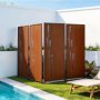VEVOR Opklapbaar scherm 50x160 cm, 4-delige set, kamerscherm, afscheiding met grondpinnen en koolstofstalen paneel, privacyscherm, decoratieve privacywand voor tuin, terras, erf, balkon