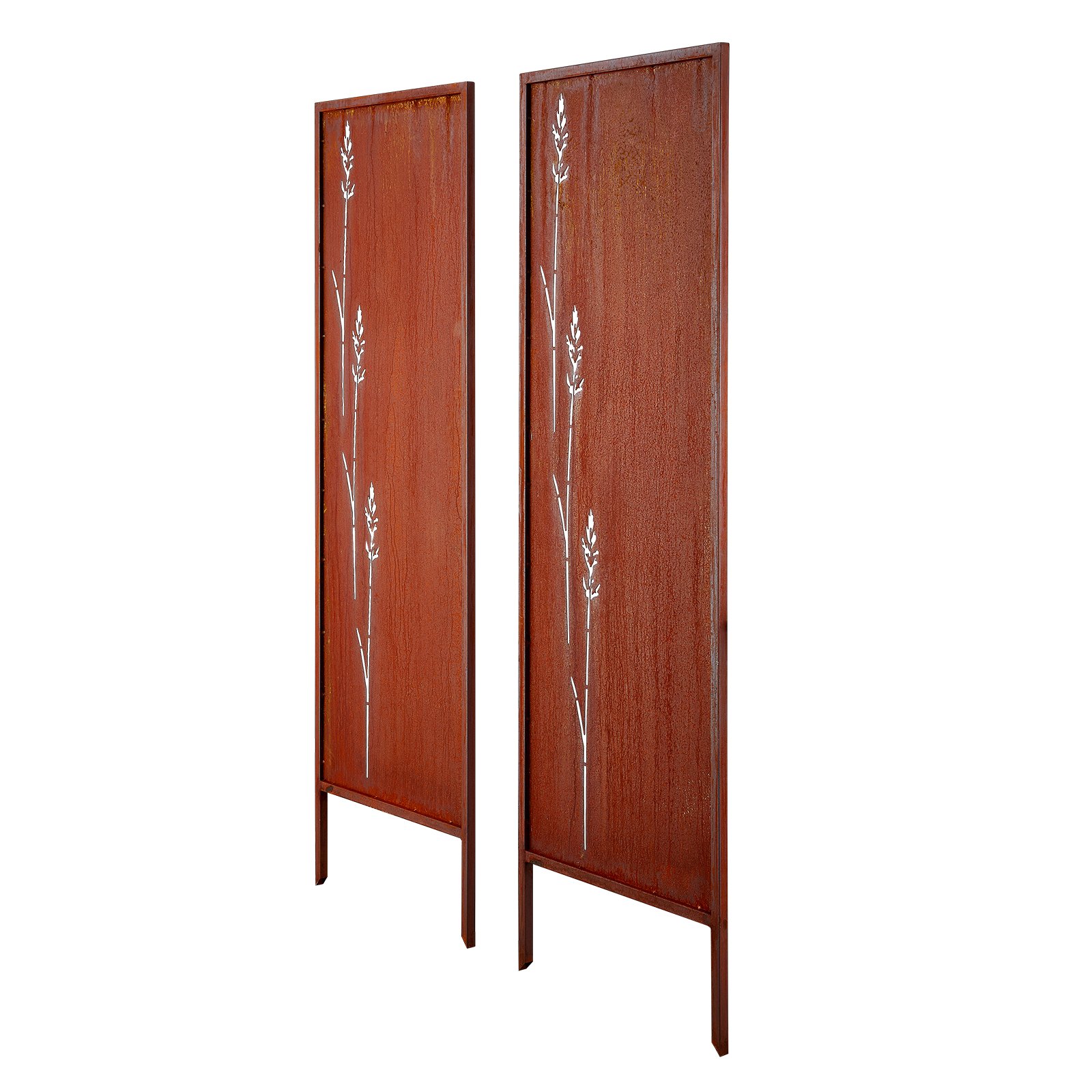 VEVOR Opklapbaar scherm 50x160 cm, 4-delige set, kamerscherm, afscheiding met grondpinnen en koolstofstalen paneel, privacyscherm, decoratieve privacywand voor tuin, terras, erf, balkon
