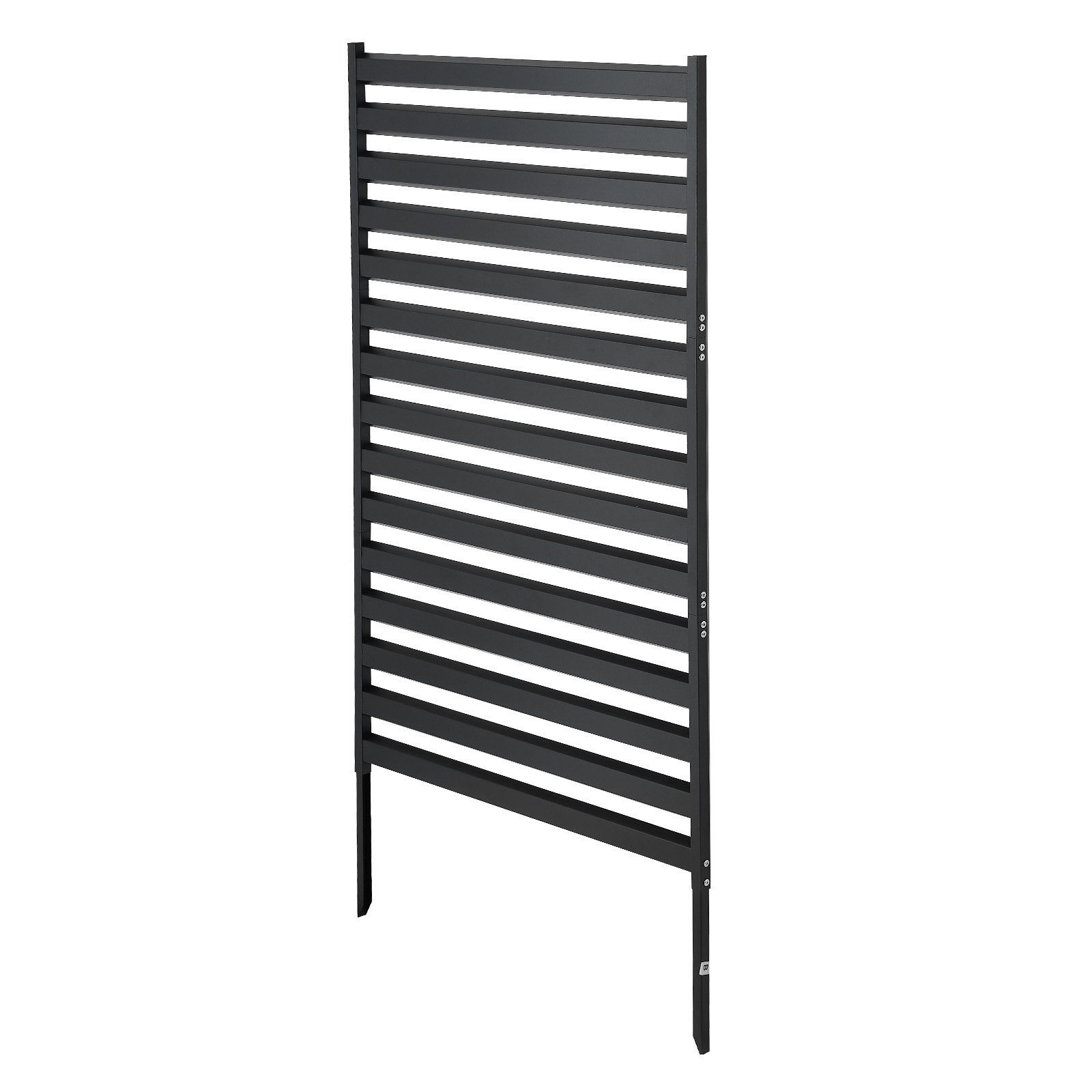 VEVOR Opklapbaar scherm 95,5x183 cm, metalen kamerscherm, scheidingswand met grondpinnen, privacyscherm, kamerverdeler, decoratieve privacywand, ideaal voor tuin, terras, erf, balkon, zwart