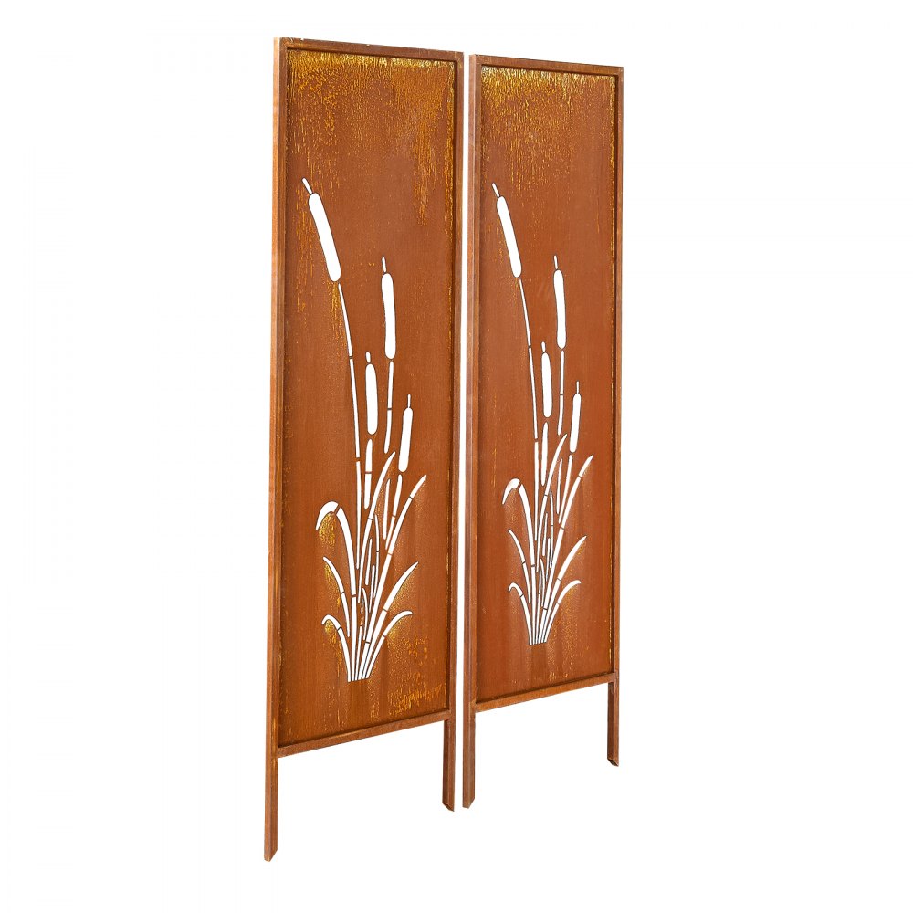 VEVOR Vouwscherm, 50x160 cm, Set van 2, Metalen Ruimteverdeler, Scheidingswand met Grondpinnen & Koolstofstalen Paneel, Privacyscherm, Ruimteverdeler, Decoratieve Privacywand voor Tuin, Terras, Erf, Balkon