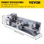 Vevor Mini-draaibank Nauwkeurige Draaibank 210 X 800 Mm Voor Prototypes Modellen