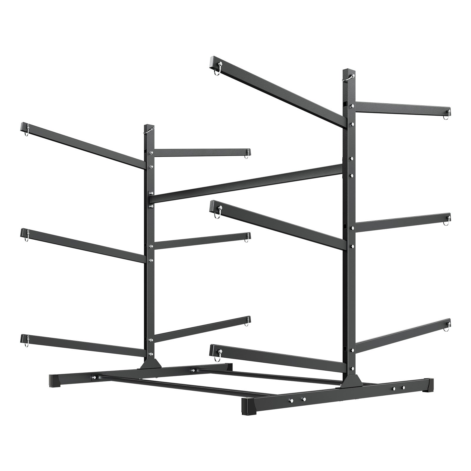 VEVOR Vrijstaande kajakopbergstandaard voor 6 kajaks/kano's/surfplanken/paddleboards, kajakstandaard voor binnen- en buitengebruik, robuuste verstelbare kajakhouder met een draagvermogen van 180 kg.