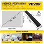 VEVOR Projectiescherm 16:9 8K/4K HD Vloerverhogend Projectorscherm 304,8 cm Projector Screen Gemaakt van Matwit Stof Glasvezel en Aluminium met 160° Visualisatiebereik voor Thuisbioscoop, Scholen, enz