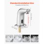 VEVOR Touchless Bathroom Sink Faucet, Automatic Motion Sensor Restroom Toilet Faucet Cold Water with Hole Cover Plate, Battery Operated for 9.5 mm Pipe Commercial Lavatory,Chrome Plated Silver G112M