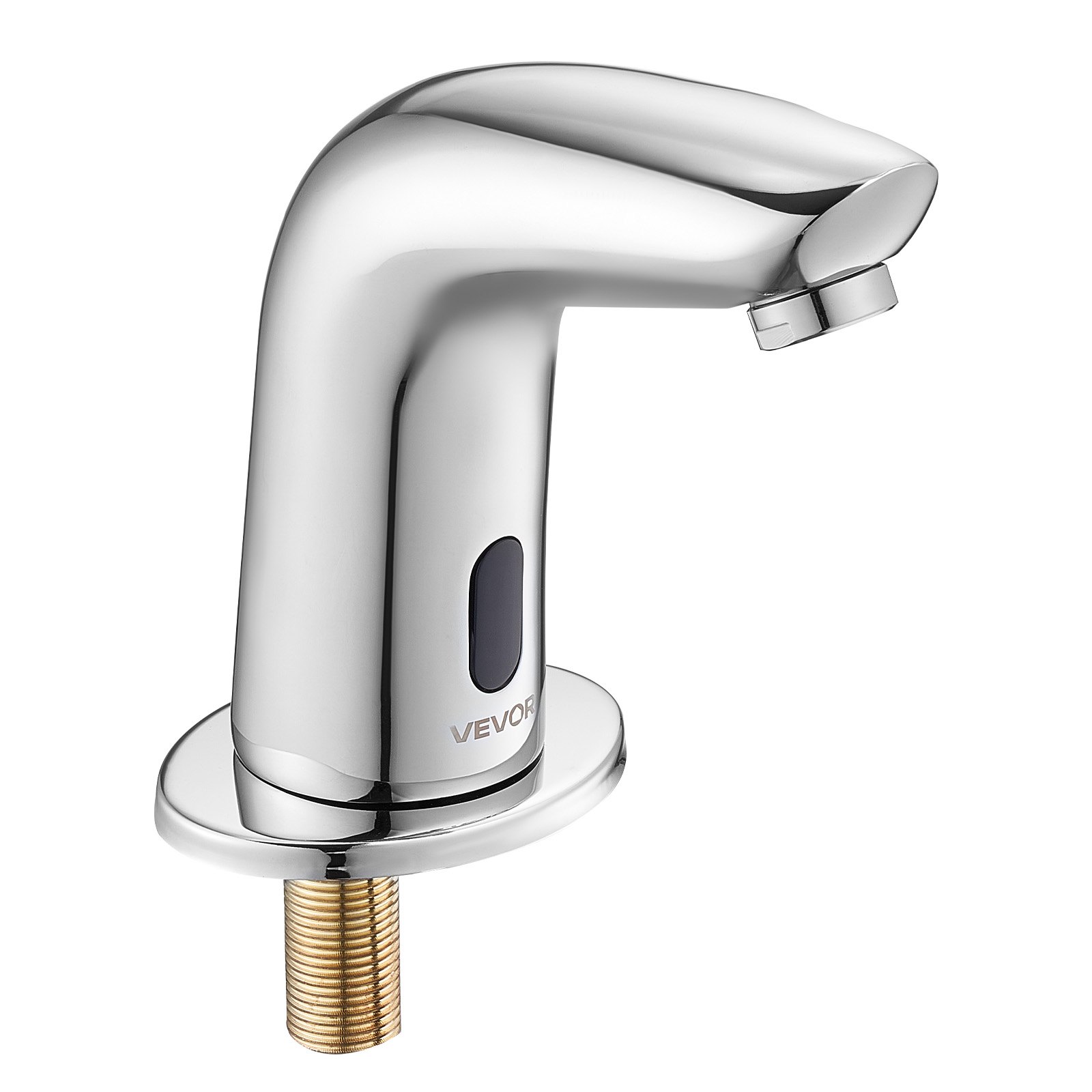 VEVOR Aanraakloze wastafelkraan (verchroomd zilver G112M) Badkamer, wastafelkraan met sensor en afdekking, kraan op batterijen, toiletkraan, wastafelkraan