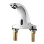 VEVOR Touchless Bathroom Sink Faucet, Automatic Motion Sensor Restroom Toilet Faucet Cold Water with Hole Cover Plate, Battery Operated for 9.5 mm Pipe Commercial Lavatory,Chrome Plated Silver