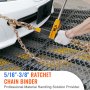 VEVOR Ratchet Chain Binder, 5/16"-3/8" Heavy Duty Load Binders with G80 Chains, 7100 lbs Secure Load Limit, Labor-saving Anti-skid Handle, Tie Down Hauling Chain Binders for Flatbed Truck Trailer, 2 P