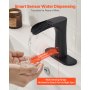 VEVOR Touchless Bathroom Sink Faucet, Automatic Motion Sensor Waterfall Restroom Toilet Faucet with Hole Cover Plate, Modern Electronic Sensor Hot/Cold Water for 9.5 mm Pipe Commercial,Matte Black