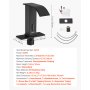 VEVOR Aanraakloze wastafelkraan (matzwart) Badkamer, Automatische wastafelkraan met afdekking, Kraan op batterijen, Commerciële toiletkraan, Sensorkraan met waterval