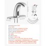 VEVOR Touchless wastafelkraan (geborsteld nikkel) Automatische wastafelkraan, handsfree toiletkraan, kraan op batterijen met instelbare koude/warme temperatuur