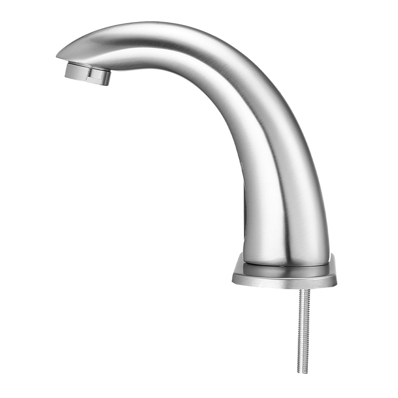 VEVOR Touchless wastafelkraan (geborsteld nikkel) Automatische wastafelkraan, handsfree toiletkraan, kraan op batterijen met instelbare koude/warme temperatuur