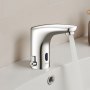 VEVOR Touchless Bathroom Sink Faucet, Automatic Motion Sensor Restroom Toilet Faucet, Hands-Free Adjustable Cold Hot Single Handle Water Mixer Battery Operated for 9.5 mm Pipe,Chrome Plated Silver