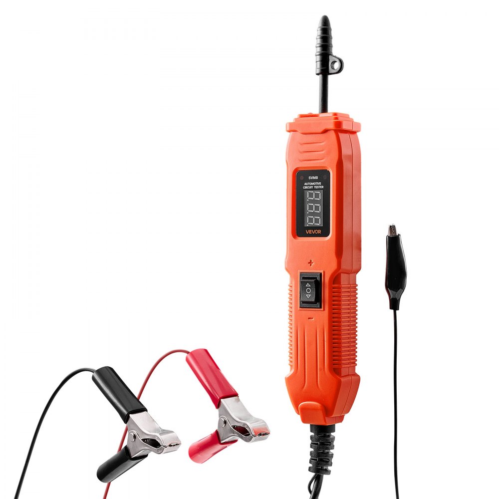 VEVOR Automotive Circuit Tester Elektrische tester met circuitsonde & LED-scherm & verlichting, 6-36 DCV-spanningstester met 4 m kabel & ABS-behuizing, elektrische detectorzoeker circuittester