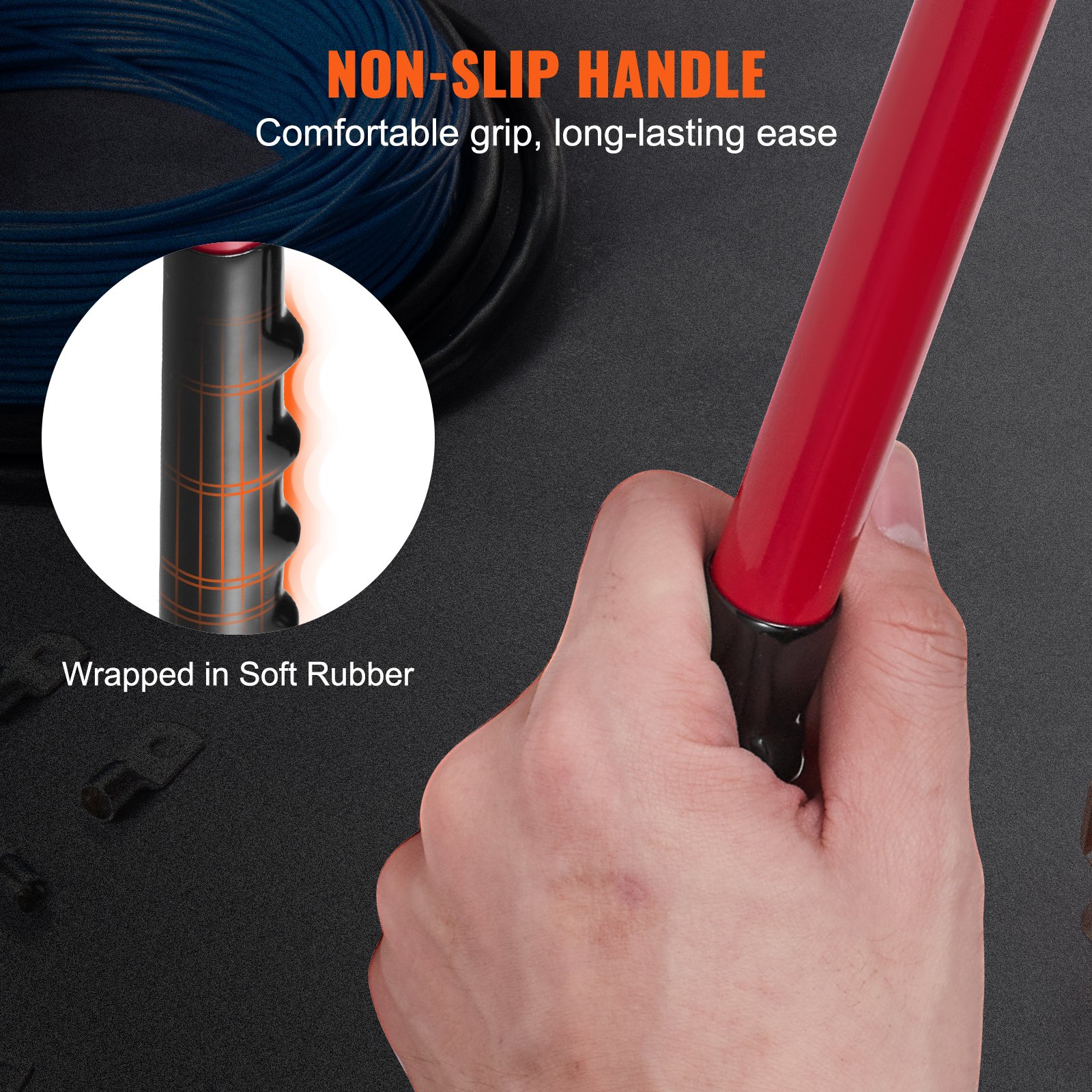 VEVOR Battery Cable Lug Crimping Tool, 10-1/0AWG with Cable Cutter and 48PCS Copper Ring Terminals, 6 Wire Sizes Crimping Die and 100pcs Heat Shrink Tubes, for Heavy Duty Wire Lugs