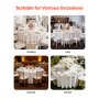 VEVOR White Round Tablecloths 6 Pack, 120 Inches in Diameter, Stain- & Wrinkle- Resistant, Machine Washable Table Clothes, Polyester Fabric Table Covers for Wedding, Party, Banquet, Formal Events
