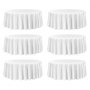 VEVOR 6 stuks ronde tafelkleden, 3048 mm, kreukvrij tafelkleedbeschermer, machinewasbaar polyester tafelkleed voor feesten, bruiloften, banketten, formele evenementen, wit