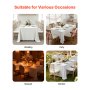 VEVOR 6 x Tafelkleed 1778x3048 mm, Herbruikbare tafelkleedbeschermer, Machinewasbaar Polyester Tafelkleed voor Feesten, Bruiloften, Banketten, Formele Evenementen, Wit