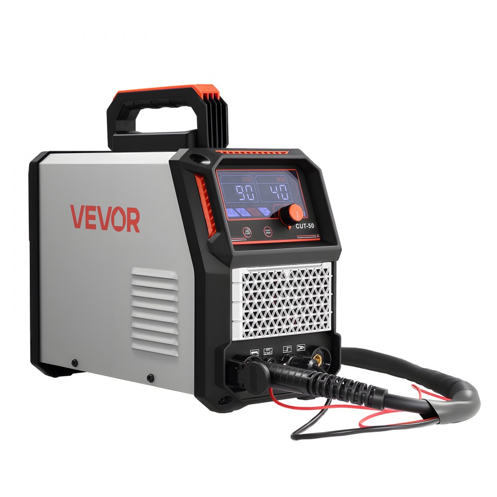 VEVOR plasmasnijder, 50 A contactloze pilootboogplasmasnijder, digitaal display, IGBT-inverter met 2T/4T-functie en instelbare PA/PT-tijd voor thuisreparaties en werkplaatsen.