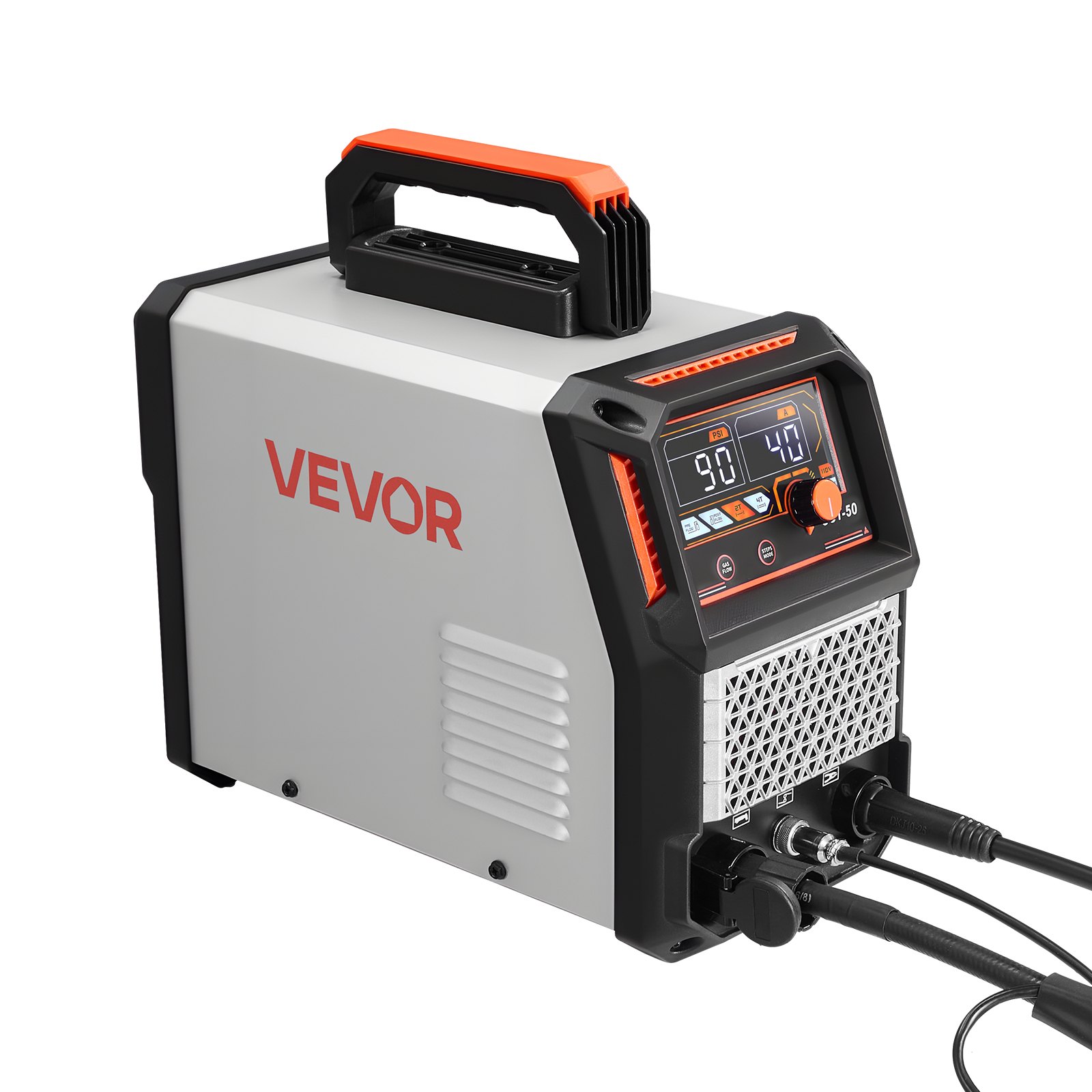 VEVOR plasmasnijder, 50A plasmasnijmachine, digitaal display, IGBT-inverter snijmachine met 2T/4T-functie en instelbare PA/PT-tijd, ideaal voor thuisreparaties en werkplaatsen.
