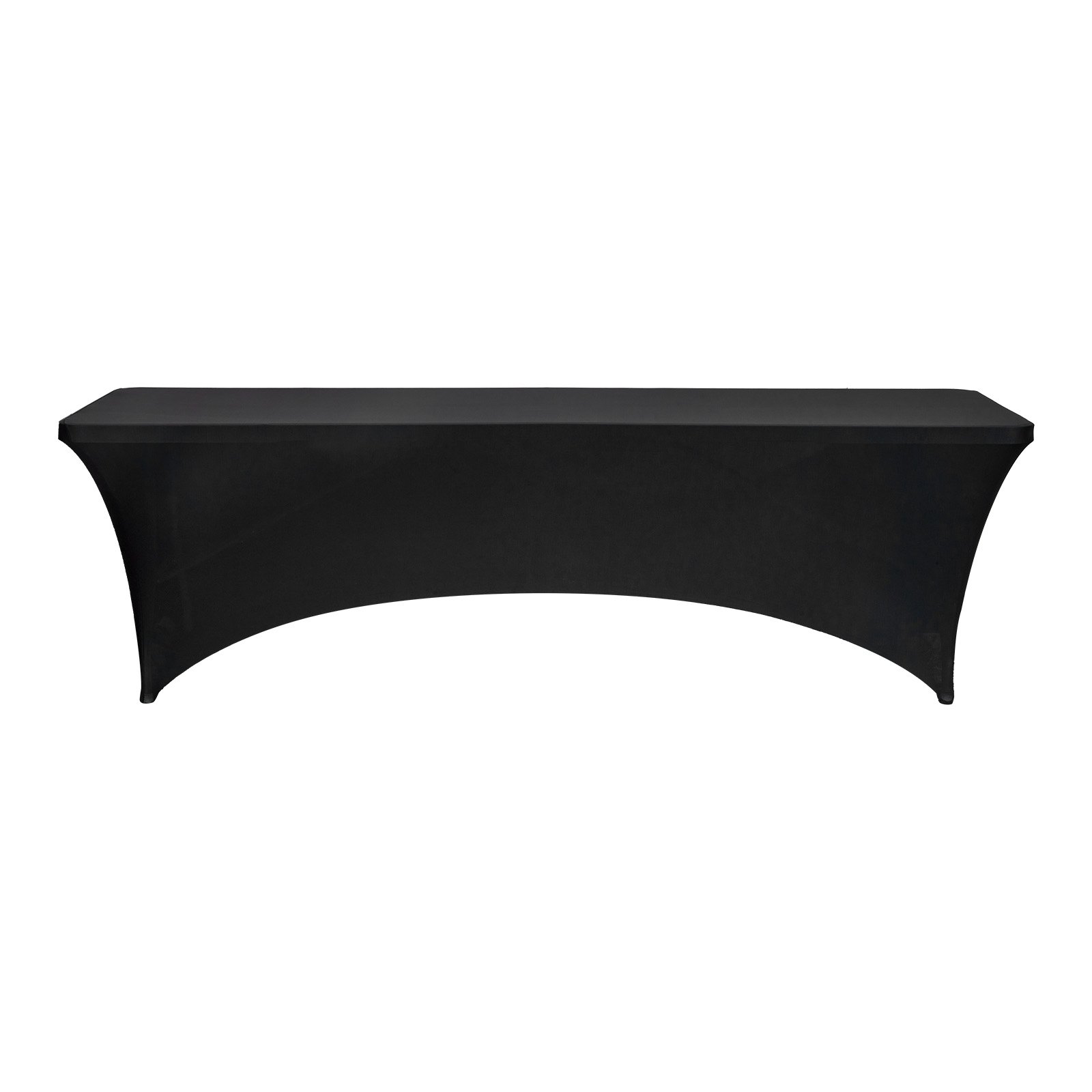 VEVOR 6 x Stretch Spandex Tafelkleed (Rechthoekig) Geschikt voor 244 cm Tafels, Wasbare Kreukvrije Tafelkleedbeschermer, Tafelkleed voor Feesten, Bruiloften, Banketten, Festivals, Zwart
