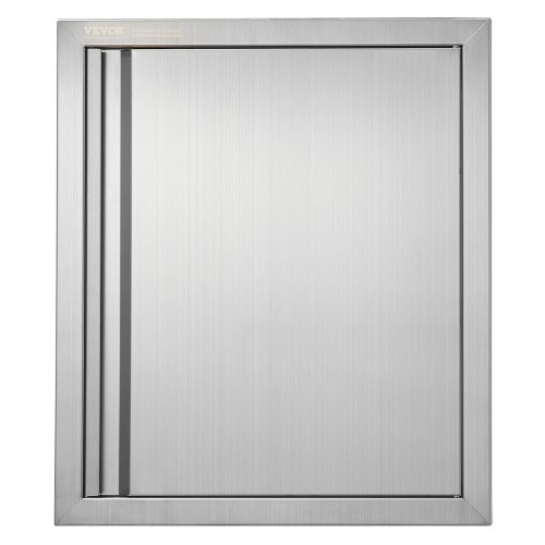 VEVOR Grilltoegangsdeur, 457 x 533 mm, enkele buitenkeukendeur, verzonken gemonteerde roestvrijstalen deur, verticale wanddeur met intrekbare handgreep, voor grilleiland, grillstation, buitenkast