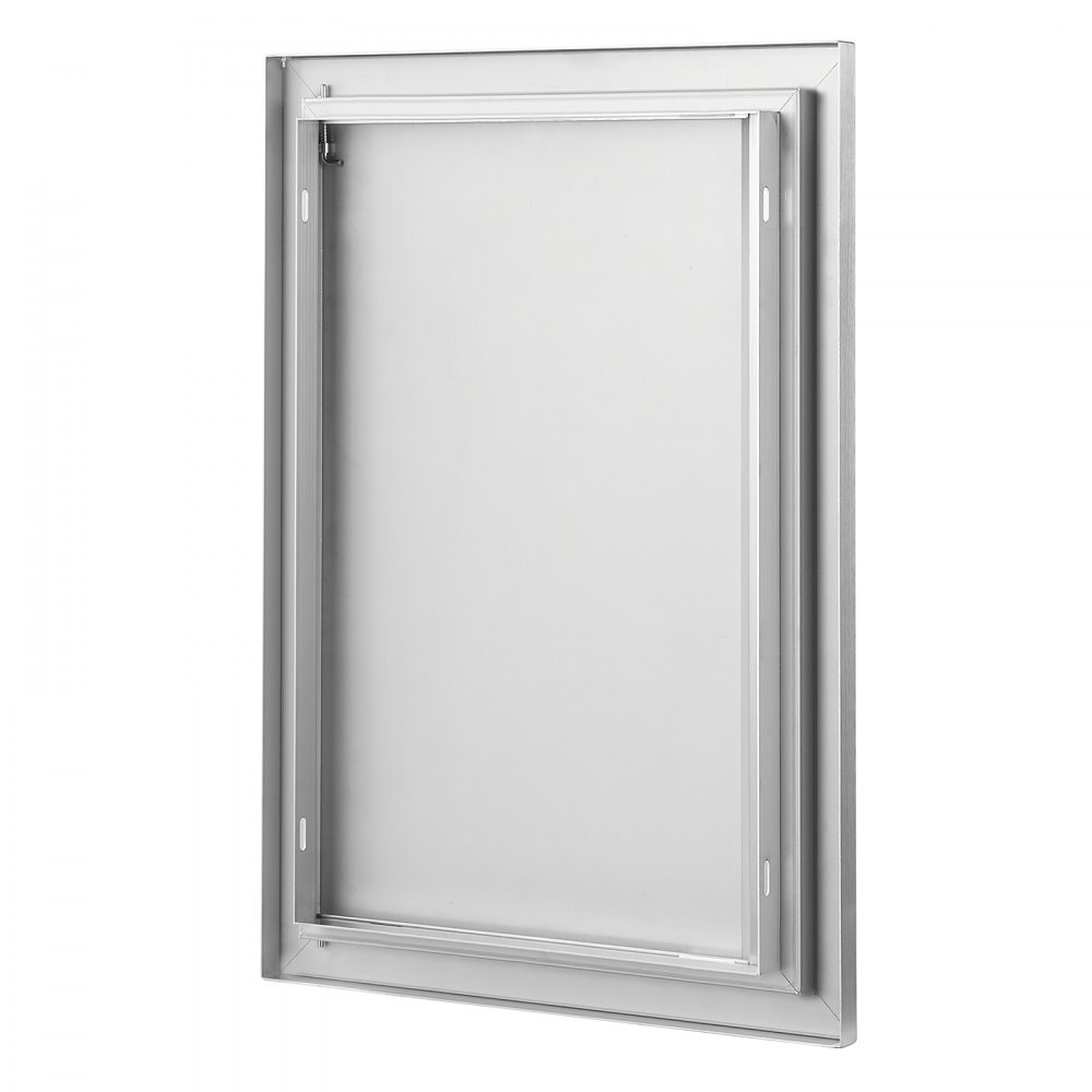 VEVOR Grilltoegangsdeur, 432 x 610 mm, enkele buitenkeukendeur, vlak gemonteerde roestvrijstalen deur, verticale wanddeur met intrekbare handgreep, voor grill-eiland, grillstation, buitenkast